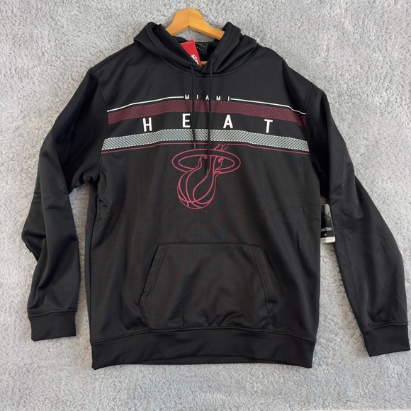 NBA Ultra Game Miami Heat Black Hoodie Sweatshirt‎ Size XL New With Tags - Picture 2 of 8